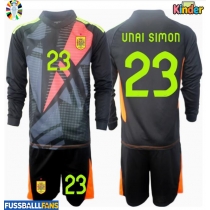 Spanien Unai Simon #23 Torwart Auswärts Trikotsatz Kinder EM 2024 Langarm (+ Kurze Hosen)